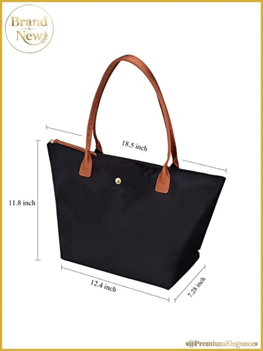 Nylon Shoulder Tote Bag for Women, Foldable Hobo Handbag with Pockets